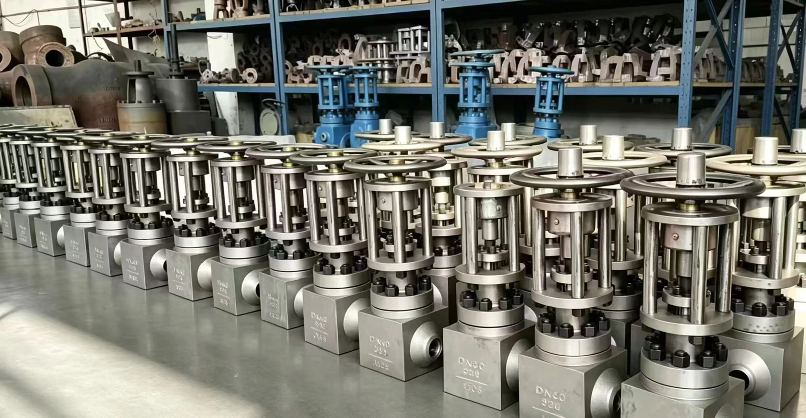 Industrial valve workshop photograph